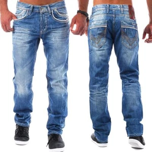 Cipo & Baxx Herren Denim Jeans Hose Kontrast Nähte StraightLeg RegularFit C-0595 - Bild 1 von 2