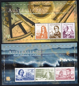 1999 Navigators Tasman Cook King Flinders Australia '99 EXPO Minisheet x 2 MNH - Picture 1 of 1