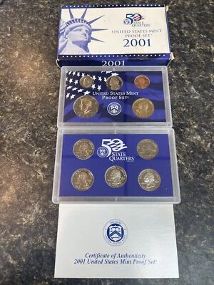 2001-S United States Mint Proof  Set W/ 50 State Quarters Proof Set & COA - Image 1 of 4