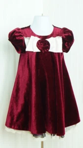 Bonnie Baby Weihnachten rotes Samtkleid Mädchen Größe 24 M - Bild 1 von 4