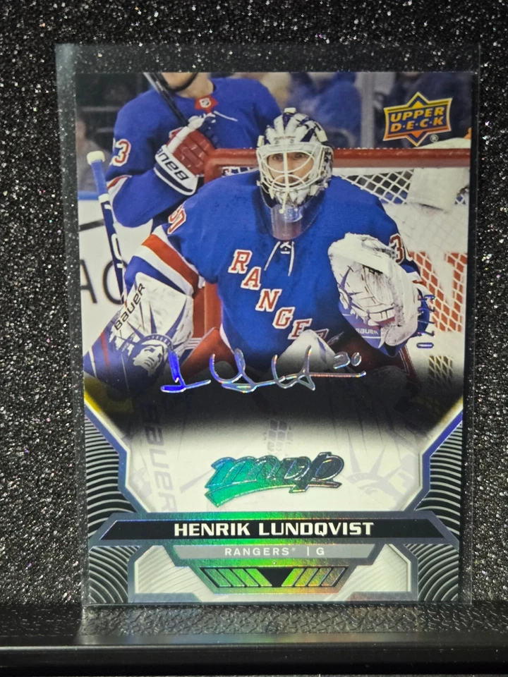 2020-21 Upper Deck MVP Super Script /25 Henrik Lundqvist #70 HOF - Image 1 of 2