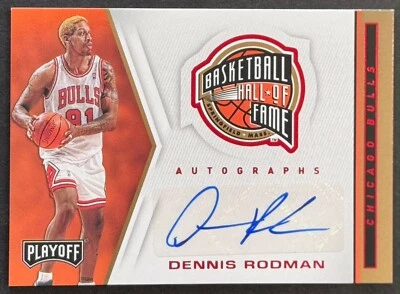 Dennis Rodman 2019-20 Playoff Chronicles Salón de la Fama Salón de la Fama Automático Chicago Bulls Foto 1 de 3