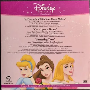 Disney Princess 3-Song Sampler Promo Music CD Cinderella Sleeping Beauty Belle - Foto 1 di 2