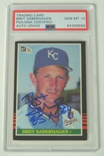 Bret Saberhagen ROYALS Signed Autograph 1985 Donruss Rookie Card 222 PSA 10 Auto