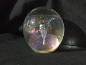 Eickholt Kunst Glas Eierform Skulptur Briefbeschwerer dichroitischer Brunnen Spray 1986 - Bild 1 von 19