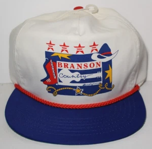 1990s Vintage Branson Missouri Country Music USA Red White Blue Snapback Hat Cap - Picture 1 of 21