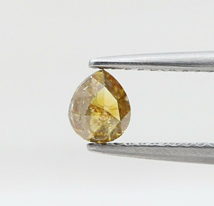 Grand pendentif rose taille diamant naturel 0,45 TCW brunâtre jaune étincelant rose