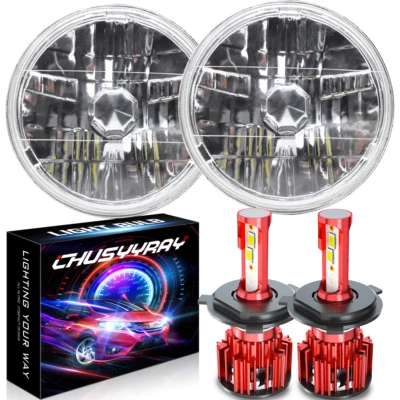 Par de faróis de LED redondos de 7 polegadas feixe alto baixo para Ford Courier 1972-1982 - Imagem 1 de 4