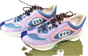Authentic GUCCI Run Women's sneakers Lilac Suede Size 37 New With Box - Picture 1 of 8