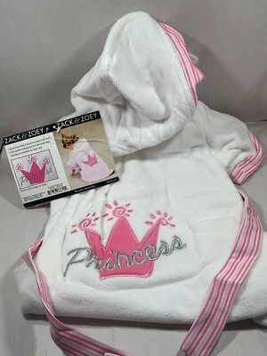 Zack & Zoey Princess Dog Bathrobe Royalty Soft Terry Robe New S to XL Pink Cute - Image 1 of 4