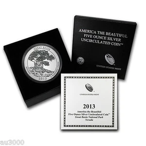 2013-P ATB GREAT BASIN 5 OZ. SILVER SPECIMEN COIN BOX & COA PRISTINE UNTOUCHED ! - Picture 1 of 3