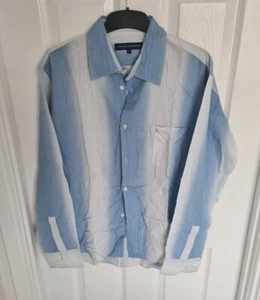 BNWOT Men's Blue White Stripes French Connection Shirt Size Large - Picture 1 of 6