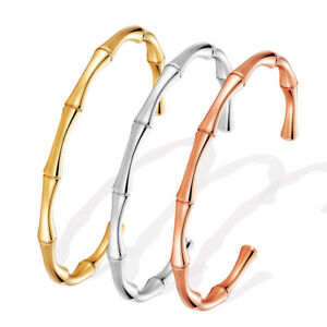 Titanium Steel Cuff Bangle Bracelets for Women classic  bamboo Bracelet for girl