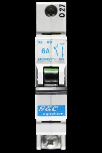 GEC VYNCKIER 6 AMP TYPE 3 M9 MCB CIRCUIT BREAKER X6 - Picture 1 of 6