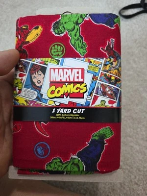 Tela de edredón 100 % algodón estampado cereza furia héroes precortados de 1 yarda Marvel Comics Foto 1 de 4