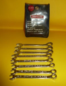 Juego de llaves de encendido combinadas vintage Craftsman 8 piezas Nº 4344 con bolsa - Imagen 1 de 3