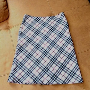 Burberry Blue Label Nova Checked Wool Skirt Size S Knee-Length A-Line Used - Picture 1 of 8