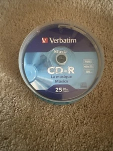 25 VERBATIM Music CD-R 40X Branded Logo 700MB Audio Media Disc Spindle 96155 - Picture 1 of 4