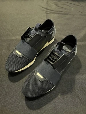 BALENCIAGA RACE RUNNERS BLACK SNEAKERS COOL SHOES MENS SIZE 44 US 11 AUTHENTIC - Image 1 of 4