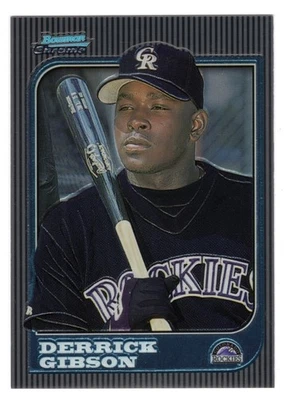 1997 BOWMAN CHROME DERRICK GIBSON ROOKIE CARD #179 **NM-MT** COLORADO ROCKIES - Image 1 of 2
