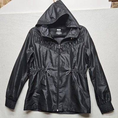 Chaqueta cortavientos Fila para mujer pequeña con capucha cremallera completa cintura ajustable peso ligero Foto 1 de 4