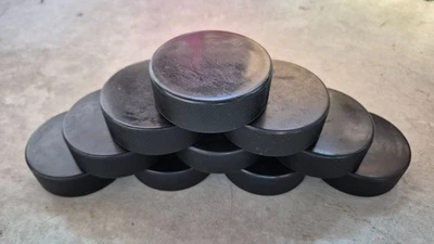 OVERMONT Ice Hockey Pucks Furniture Appliance Hard Rubber Pads Floor Protector 10-Pack