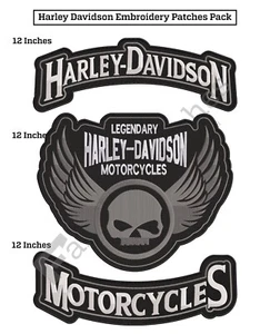 Harley Motorrad Rocker Aufnäher Harley Davidson TOTENKOPF Stickerei Patches - Bild 1 von 2
