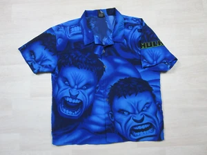 Vintage Y2K Marvel Comics Incredible Hulk All Over Print Button Up Shirt L/XL - Picture 1 of 16