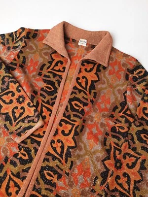 Missoni RARE vintage 60s abstract psychedelic lurex glitter jacket vest blazer - Immagine 1 di 4