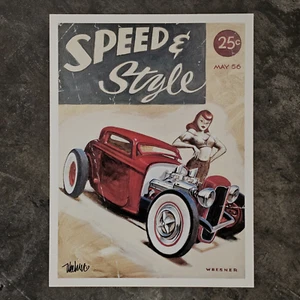 Out of Print Signed Keith WEESNER poster vtg 1932 Ford 3 window Hot Rod mcm Art  - Picture 1 of 7