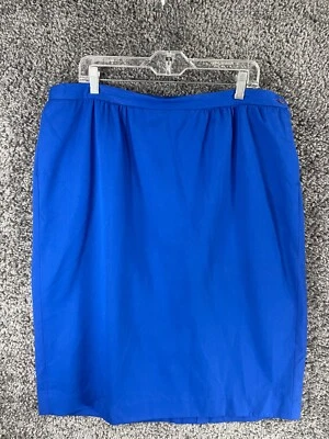 Vintage Pendleton Pencil Skirt Women's Size 20W Blue Rayon Pleated Knee Length - Image 1 of 4