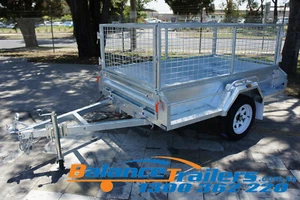 7x4 HOT DIP GALVANISED FULL WELDED TIPPER BOX TRAILER WITH 600MM REMOVABLE CAGE - Picture 1 of 12