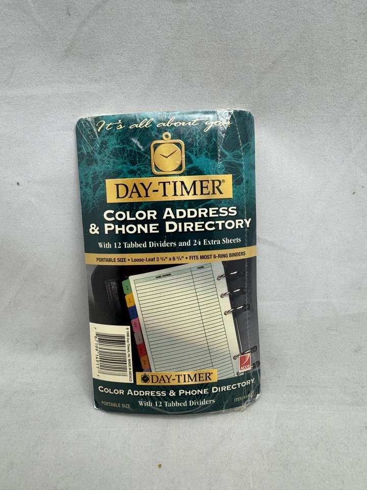 Day-Timer Portable Size Color Telephone and Address Directory 3.75 X D14911b