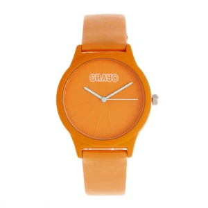 Crayo Splat Orange Leatherette Strap Unisex Watch CRACR5304 - Picture 1 of 3