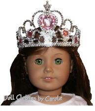Red Purple Pink Blue Silver Jeweled Crown Tiara fits American Girl Size Doll