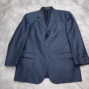 Principe Blazer Men 46 Blue Lined Italian Shimmer Suit Jacket Career Classic - Picture 1 of 13