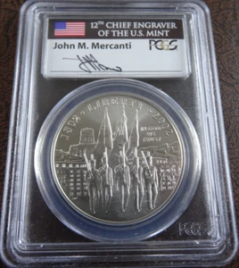 2002-W West Point Unc Silver Dollar PCGS MS 70 BU Mercanti Signed - Picture 1 of 4