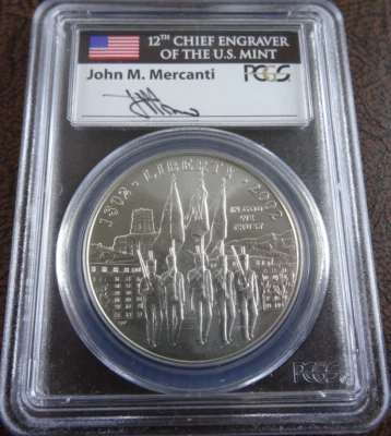 2002-W West Point Unc Silver Dollar PCGS MS 70 BU Mercanti Signed - Image 1 of 4