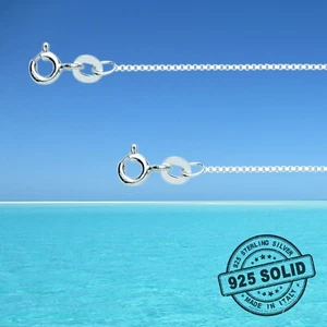 0.9mm Superfine Italian BOX Chain - 100% SOLID 925 Sterling Silver - Picture 1 of 5