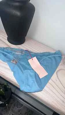 Stella McCartney | Ropa interior de bikini de encaje frontal azul vintage para jugar amapola talla M Foto 1 de 4