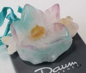DAUM ROSE FLOWER 1995 PATE DE VERRE CRISTAL NAVIDAD ADORNO DE NOEL - Imagen 1 de 5
