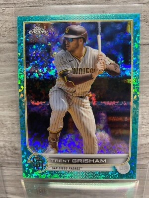 2022 Topps Chrome Aqua Mini Dia Refractor Trent Grisham #175 # /199 - Image 1 of 2