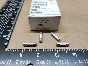 (10 pcs) 216.500 Littelfuse, 500mA 250vac, Fast Acting, Ceramic Fuse - Picture 1 of 1