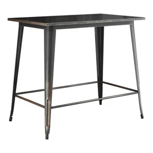 30" x 48" Rectangular Distressed Copper Metal Restaurant Patio Bar Height Table - Picture 1 of 8