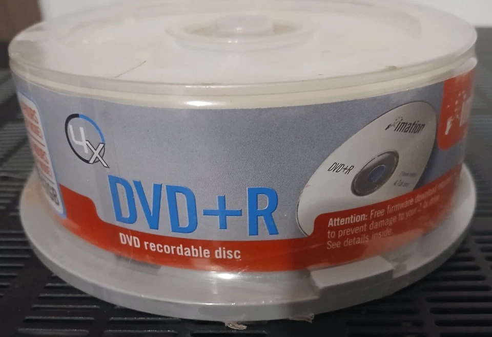 Imation 25 Pack DVD+R  1x-4  / 4 Hours EP Mode /4.7 GB New Factory Sealed - Image 1 of 4