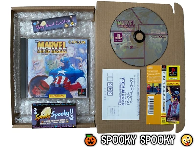 Marvel Super Heroes PS1 - NTSC-J Japan with Obi Reg - VGC CIB - Tracked - Image 1 of 4