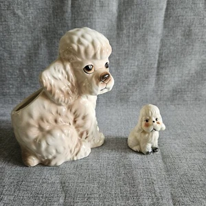 Precious Poodle Lefton Planter Puppy Dog Eyes Home Decor Cream And Brown + Bonus - Picture 1 of 18
