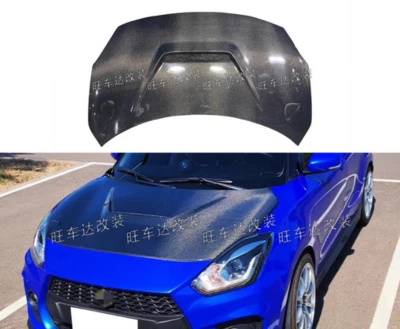 Real Carbon Fiber U Style Front Hood Bonnet Cover For SUZUKI Swift 2017-2023 - Image 1 of 4
