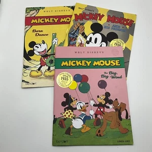 LOT Vintage Disney Mickey Mouse Linen-Like Book Collection 1935 Gold Seal - Picture 1 of 4