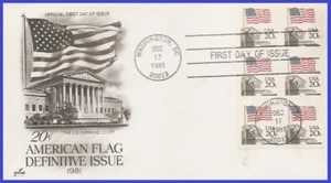 USA5 #1896a U/A ARTCRAFT FDC BKLT6 bandera sobre la Corte Suprema - Imagen 1 de 1